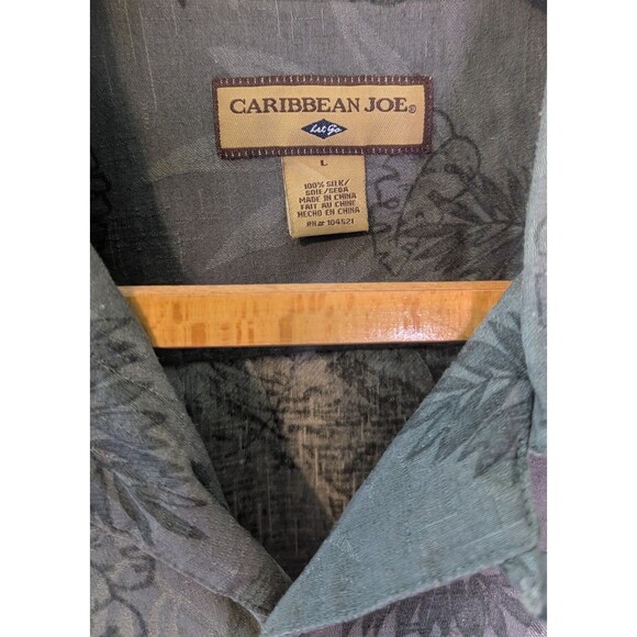 Caribbean Joe Button Down Shirt Men's Size L Large 100% Silk Tropical (484) - Picture 3 of 3